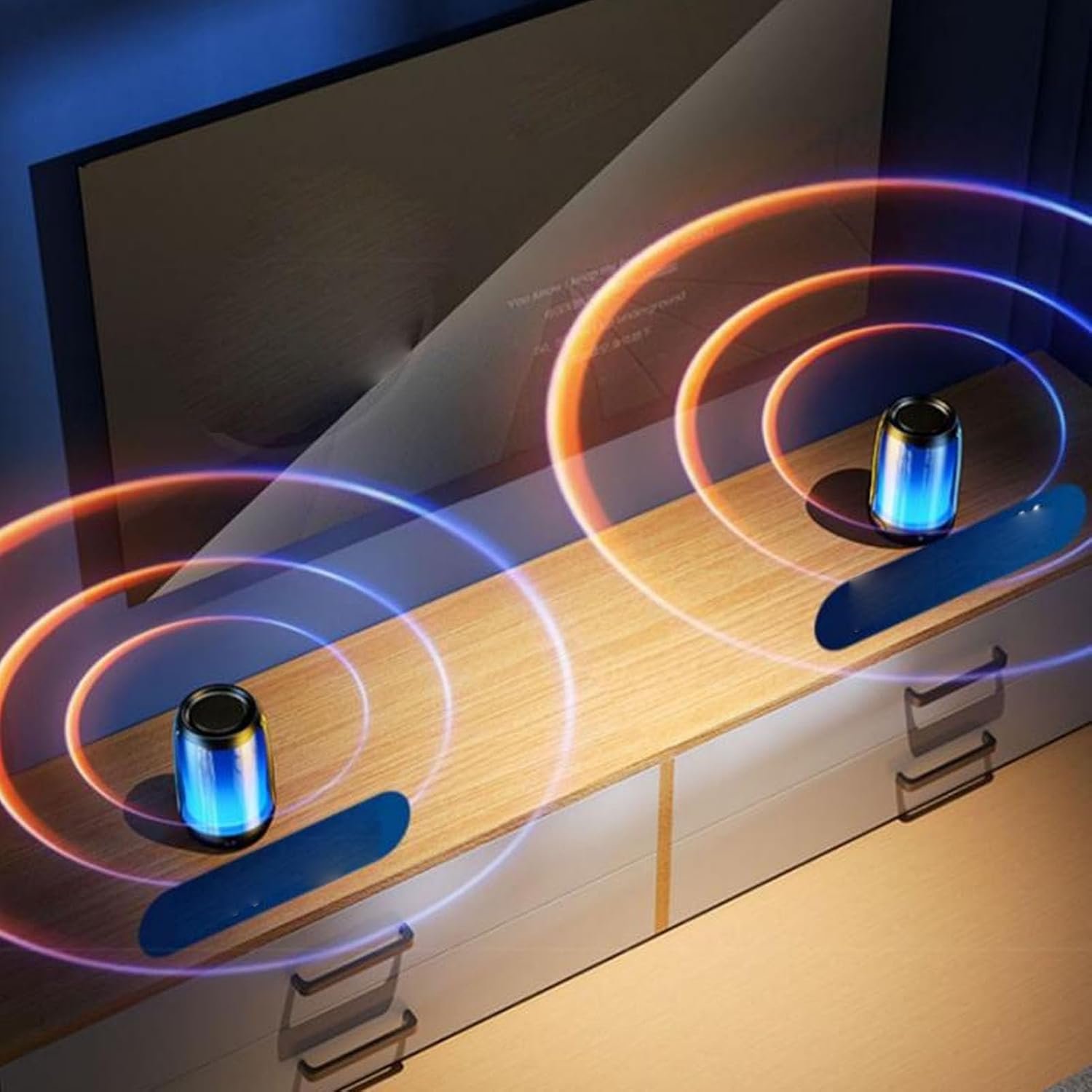 Cuifati Portable Bluetooth Speakers with Night Light for Home Desktop Bedroom, Multifunction LED Dazzling Night Light Mini Bluetooth Speaker
