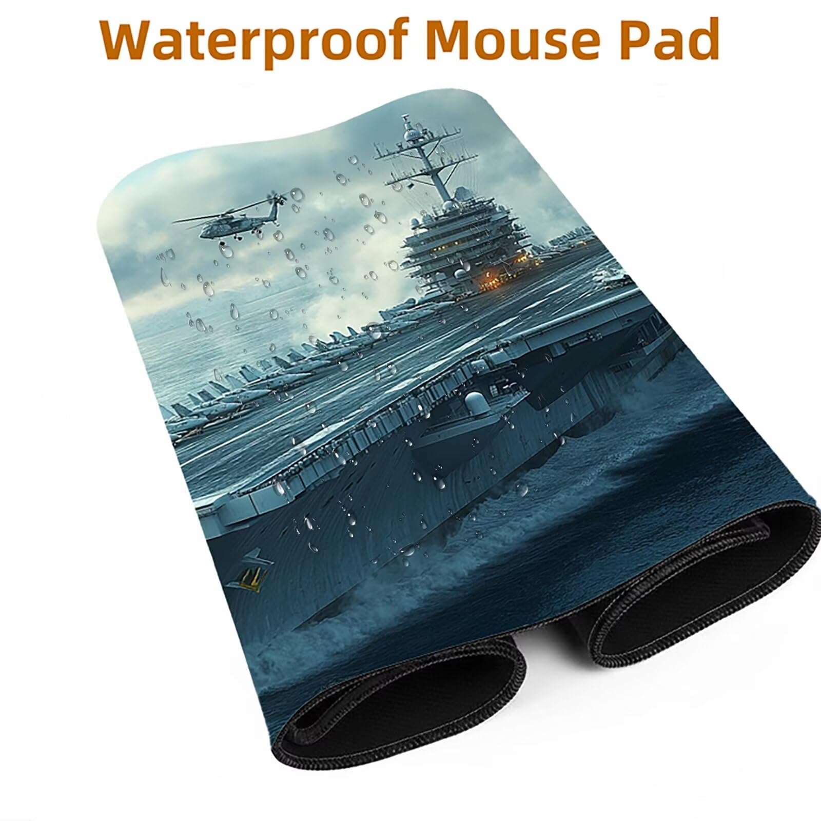 Tappetino Mouse Gaming Portaerei Tappetino Scrivania Aereo Mousepad 50x100x0.3 cm Precisione e Velocità Migliorate, Mousepad xxl Copri Scrivania per Pc Portatile Tastiera Gaming Regalo Uomo FSBD-6368