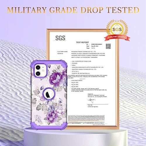 Miniatura 2 de Hocase Funda protectora híbrida 3 en 1 para iPhone 11, resistente a prueba de golpes, goma de silicona suave, parachoques de plástico duro, funda