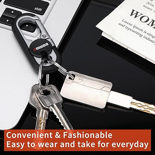 Miniatura 5 de Llaveros para hombre, llavero de automóvil 2023 para hombre, llavero antipérdida con doble llavero, llavero de liberación rápida (marrón)