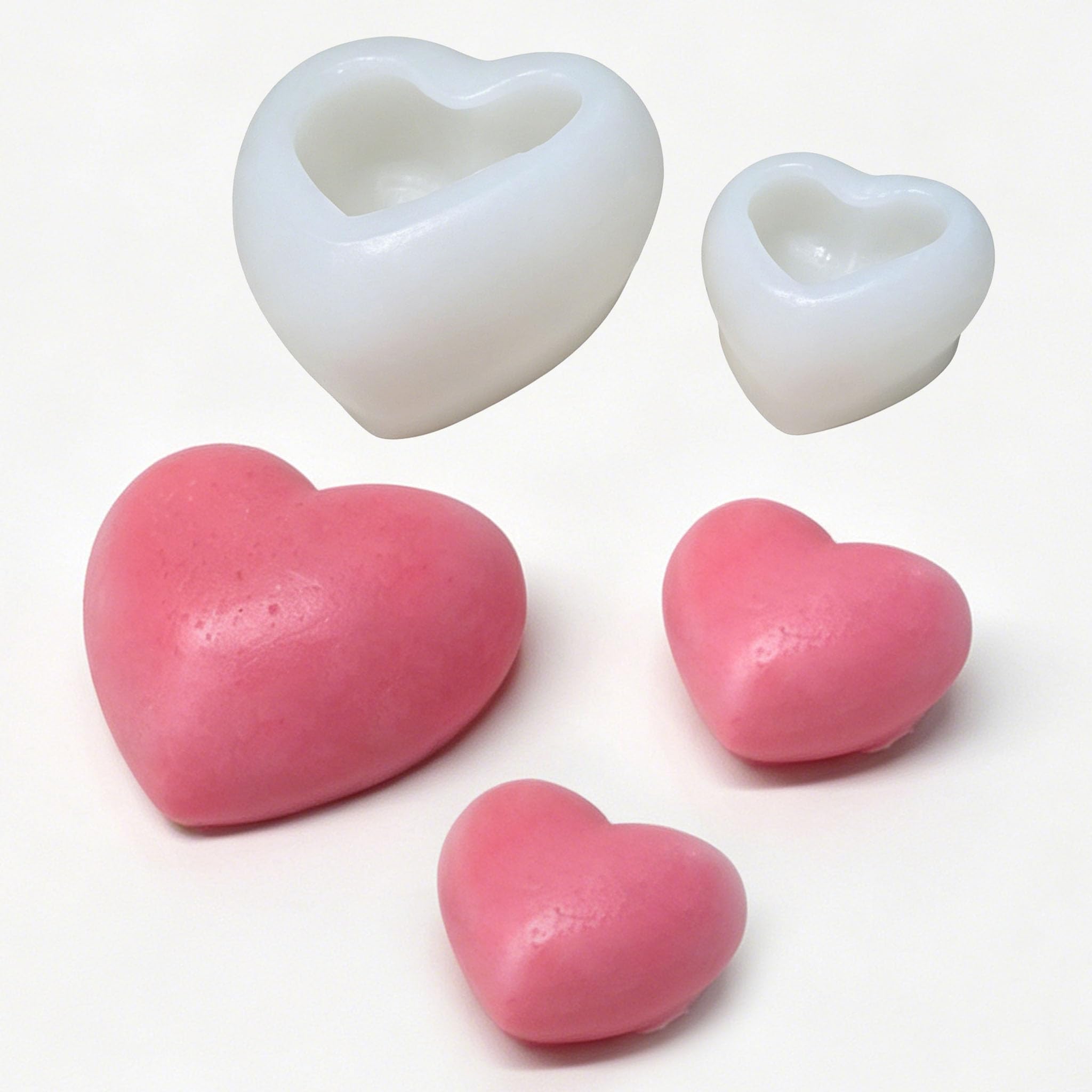 Moule à bougie silicone cœur 3D pour fabrication bougie artisanale et DIY