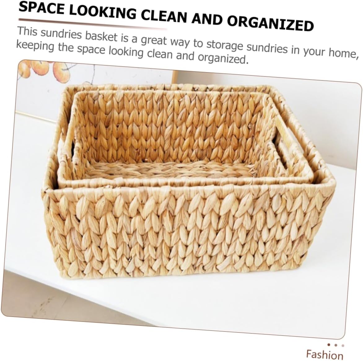 Handwoven Straw Storage Basket Basket Organizer Multi-use Storage Container