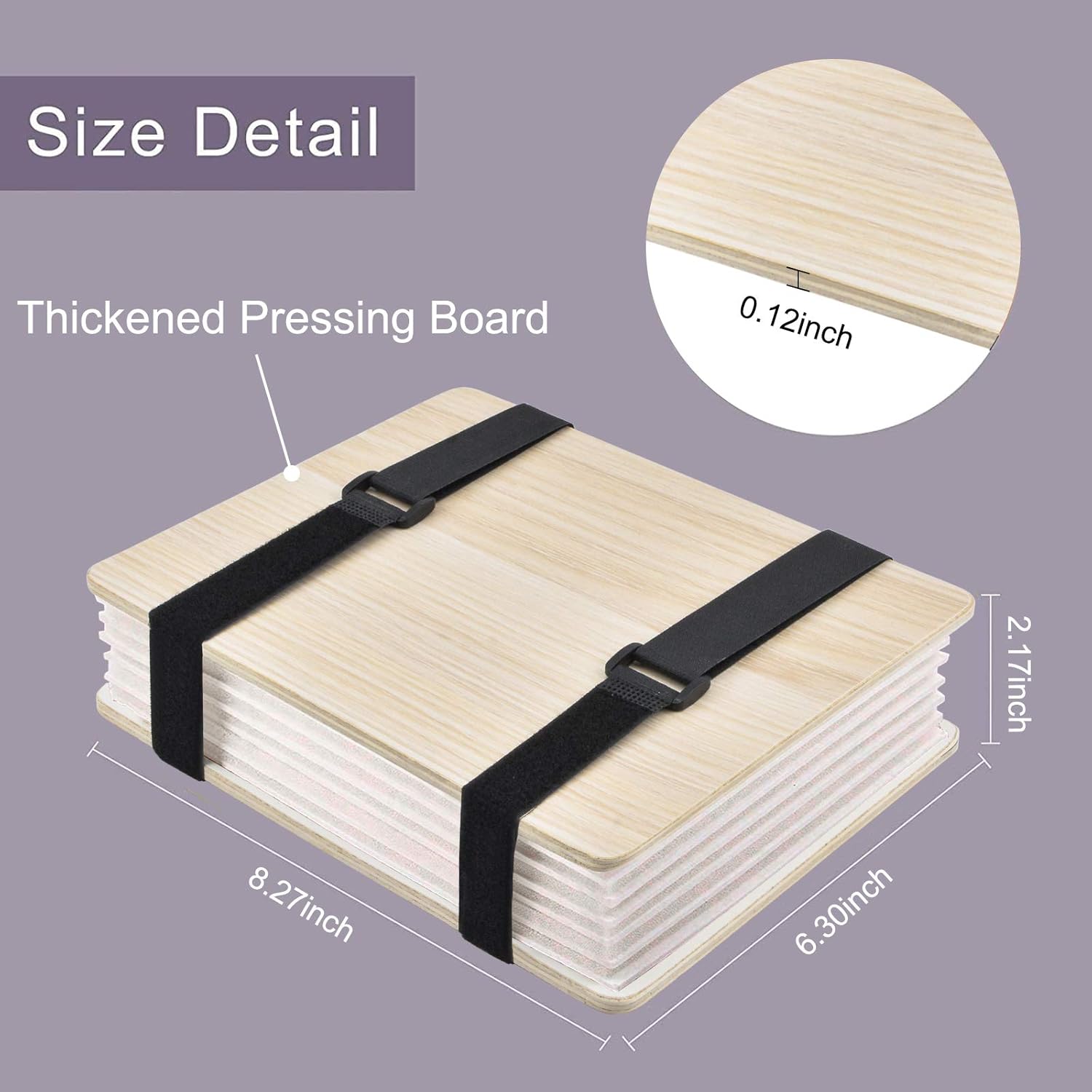 WANDIC Flower Press Kit, Thickened Wooden Art Kit Plant Pressing Book
