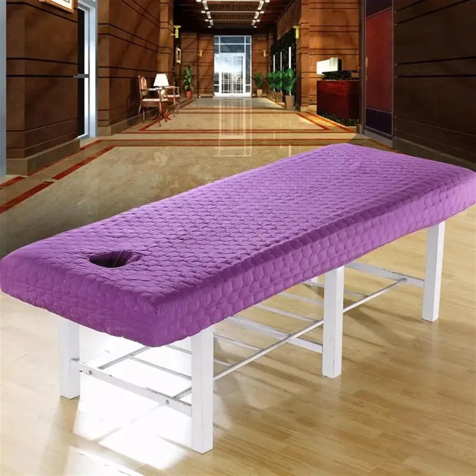 Funda para Cama de Masaje Sábana Ajustable Acolchada Gruesa for salón de Belleza, Agradable for la Piel, for Mesa de masajes, SPA, cubrecama con Orificio for Respirar(06,70x190cm)