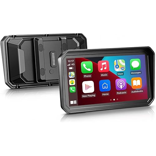 LBW 6" Motorcycle CarPlay GPS Navigation Fit for BMW with Wonder Wheel, Wireless Bluetooth, 1000 Nits Waterproof HD Touch Screen, Plug&Play, Support Voice Control, TPMS/Light Sensor/Siri, Android Auto