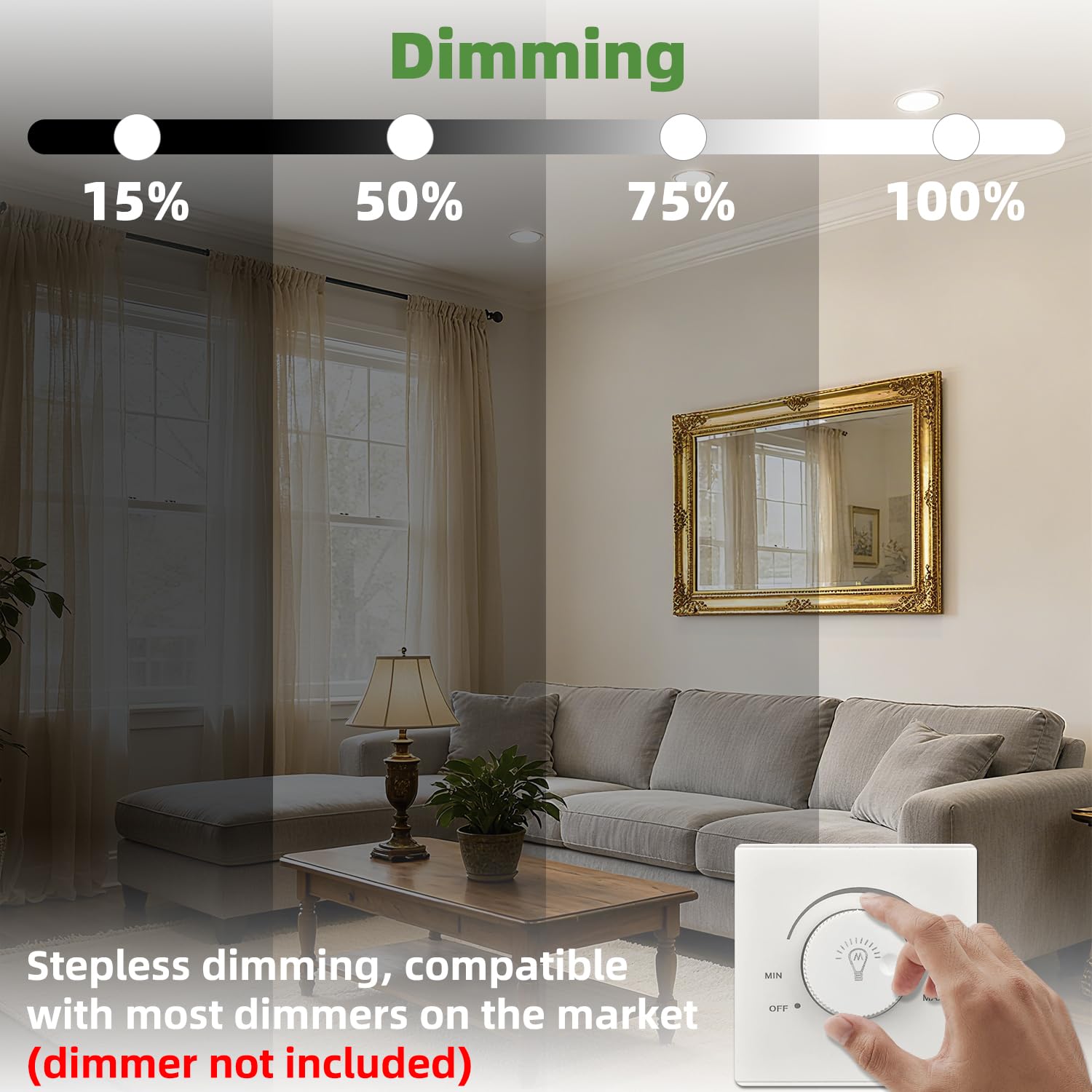 10 Stück Einbaustrahler LED 230V 7W Flach Dimmbar, Ø75-90mm Lochdurchmesser, Warmweiß Neutralweiß Kaltweiß 3000K 4000K 6000K Deckenspots IP44 Einbauleuchten für Badezimmer Küche Wohnzimmer