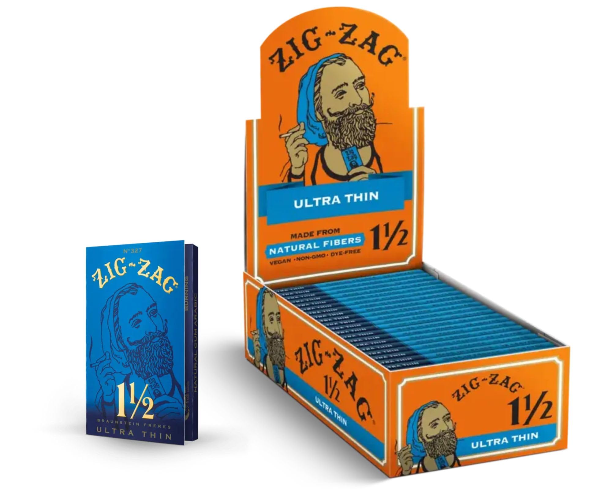 ZIG-ZAG 1 1/2 Ultra Thin Blue Rolling Papers (24 Booklet Carton)