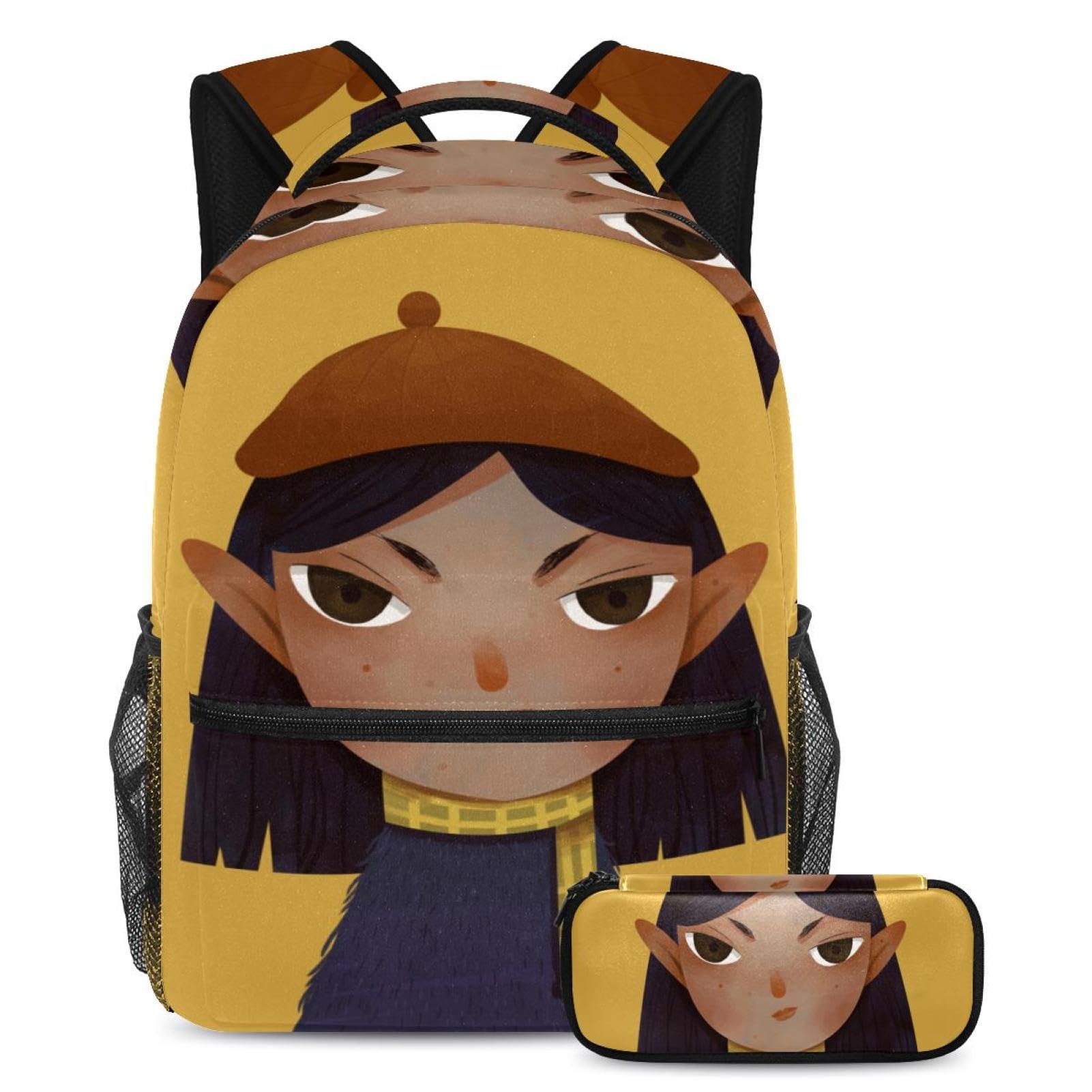 Sac à dos cool avec trousse à crayons multicolore pour garçons et filles