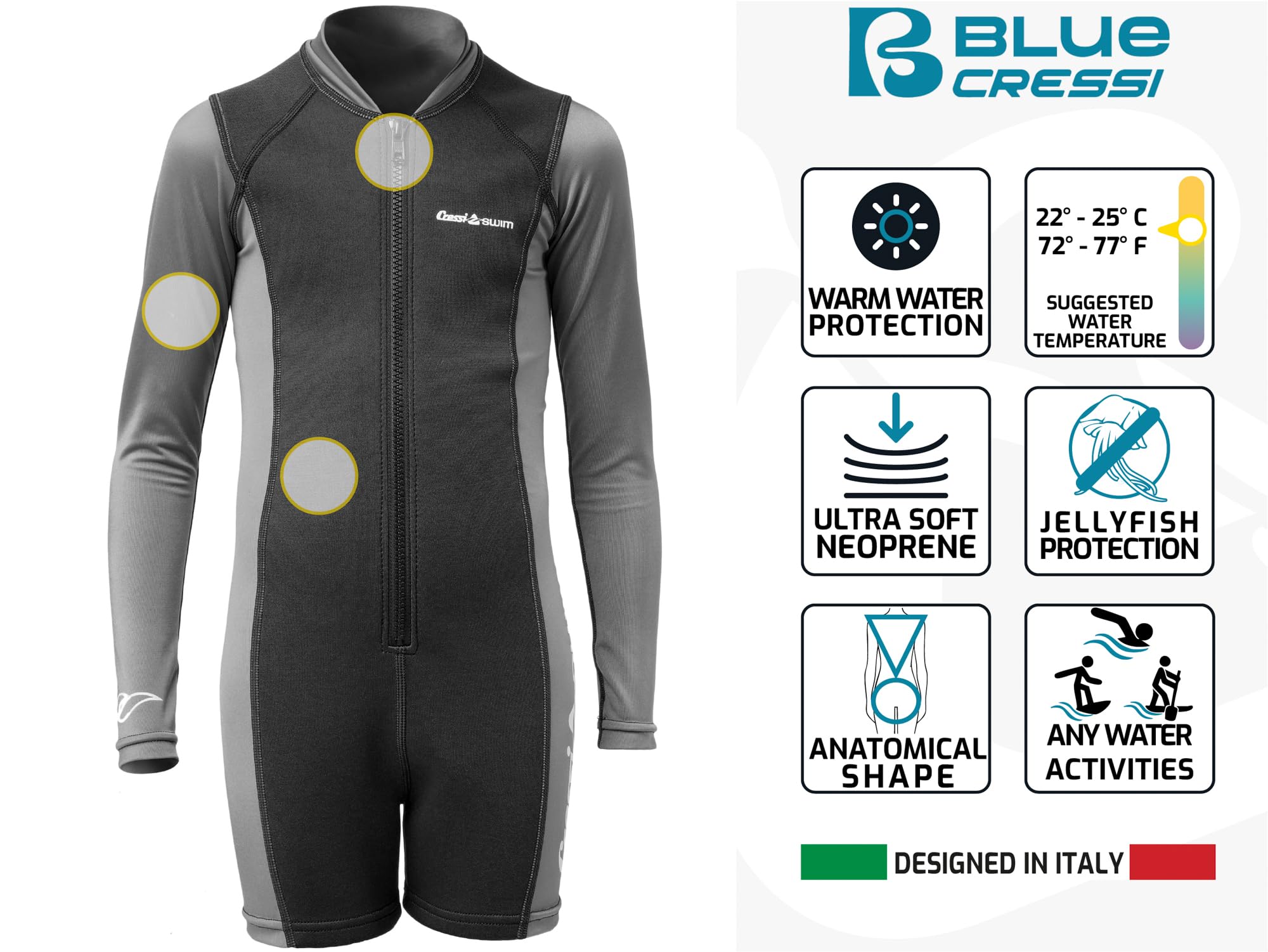 Cressi Shorty Kid - Muta Shorty per Bambini in Neoprene Ultra Stretch 1.5/2mm
