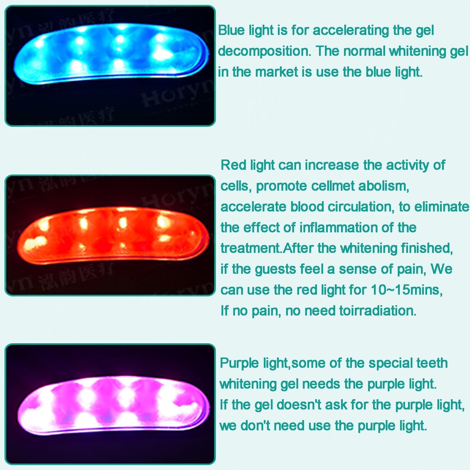 Máquina Profesional de blanqueamiento Dental, Dispositivo de Suelo de 3 Colores, 8 Luces LED Azul fría, Acelerador de blanqueamiento Dental móvil, para clínicas dentales y Salones de Belleza.
