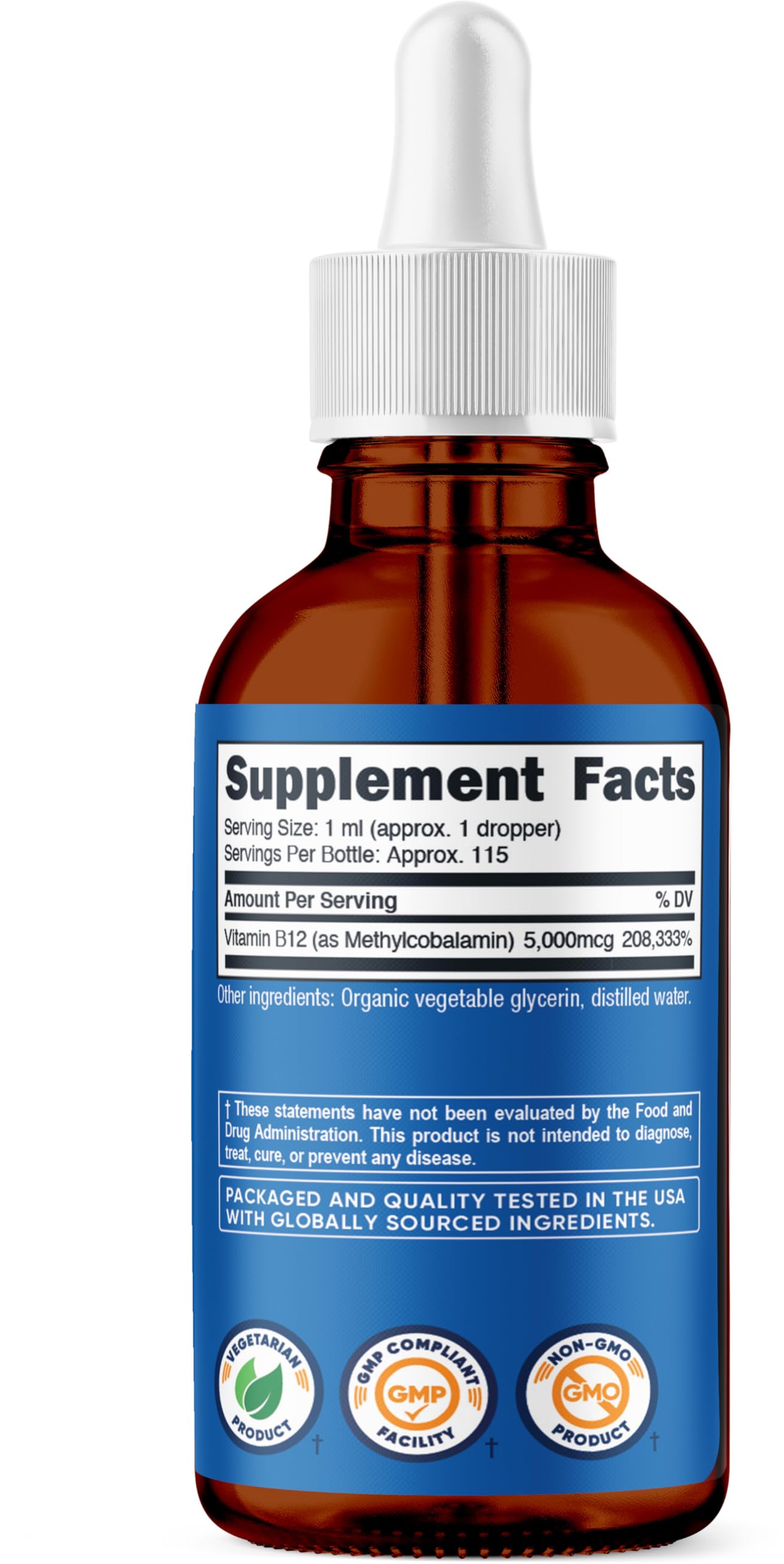 Nutricost Organic Vitamin B12 (Methylcobalamin) Liquid Drops (5,000mcg) — Amazon image 5