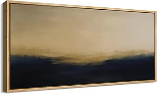 SIGNFORD Extra Large Framed Canvas Print Wall Art Golden Horizon Abstrac...