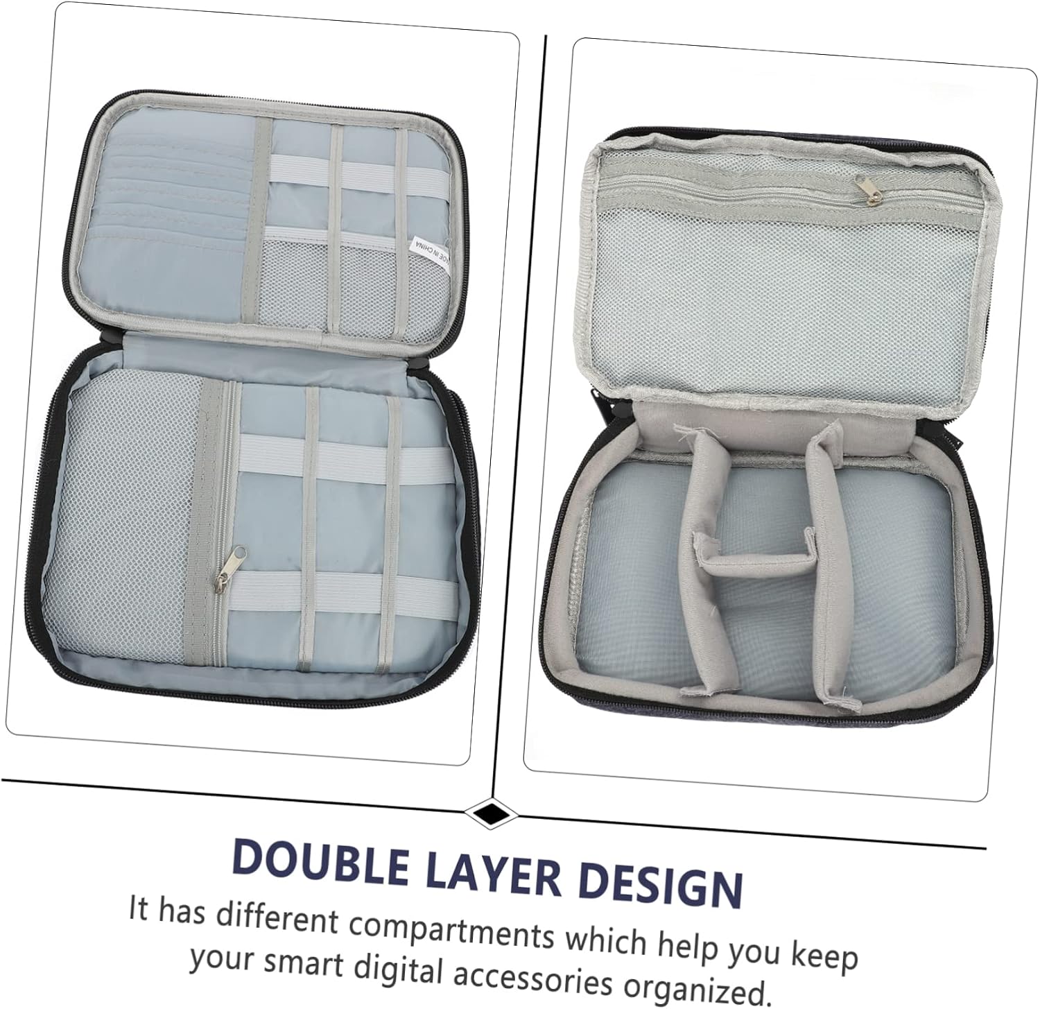 Homoyoyo Travel Digital Accessories Organizer Bag Double Storage Case for Watch Straps Chargers Cables and More Compact Design for Travel and Daily Use