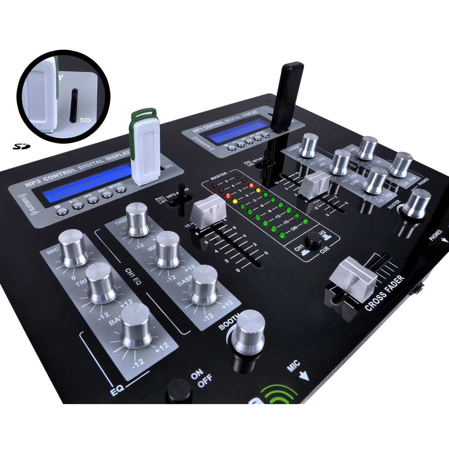 Pack Sono Pro 2 Enceintes + ampli stéréo 2x200 WRMS + DJM250-BT