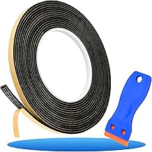 Ancable Ceramic Hob Sealing Tape, 5 m Sealing Tape for Hob with Small Scraper, 1 Piece 7 mm x 2 mm Mounting Tape for Ceramic Hob Hob Sealing Tape