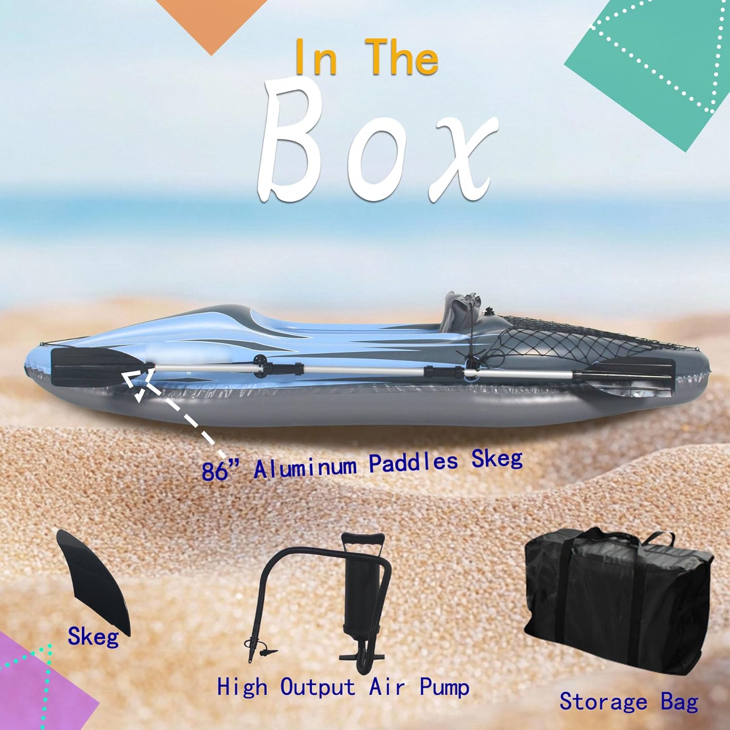 Inflatable Kayak for Adults 1 Person Inflatable Canoe with Inflatable Seat, Aluminum Oars, Carrying Bag and Hand Pump,Blue