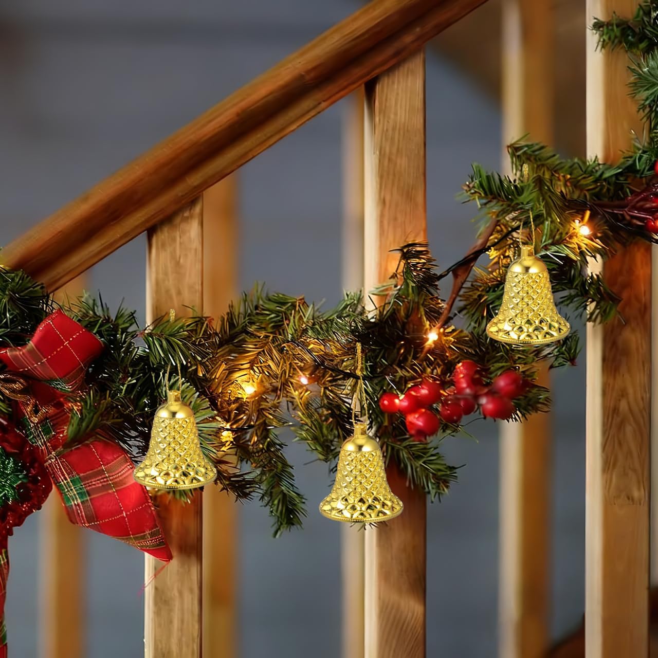 BESTOYARD 12pcs Christmas Hanging Bells Foam Tree Bells