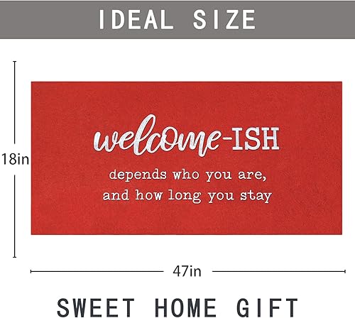 Miniatura 10 de Tapete de bienvenida grande de perfil bajo para puerta delantera, tapete de goma antideslizante, absorbente, resistente a la suciedad, para entrada,