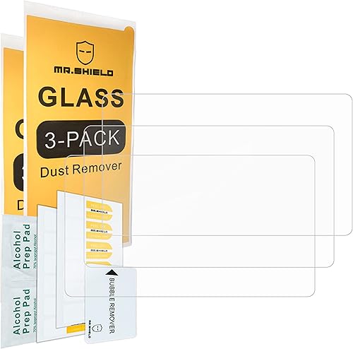 Miniatura 2 de Mr.Shield Protector de pantalla compatible con Atomos Shinobi de 5 pulgadas y 5 pulgadas, vidrio templado, paquete de 3 unidades, vidrio japonés con