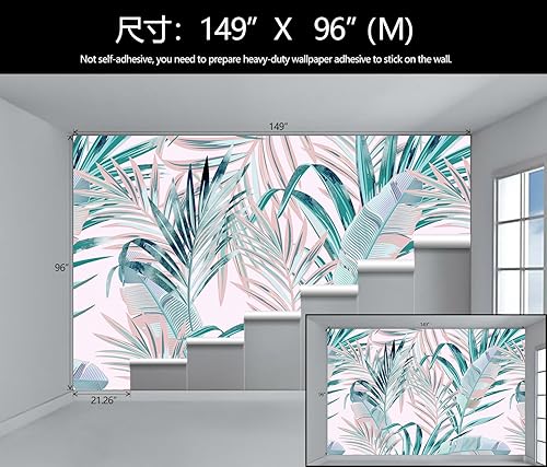 Miniatura 10 de Papel tapiz de safari para niños, diseño de hojas botánicas de selva tropical, mural de pared para guardería, dormitorio de niños, dormitorio de