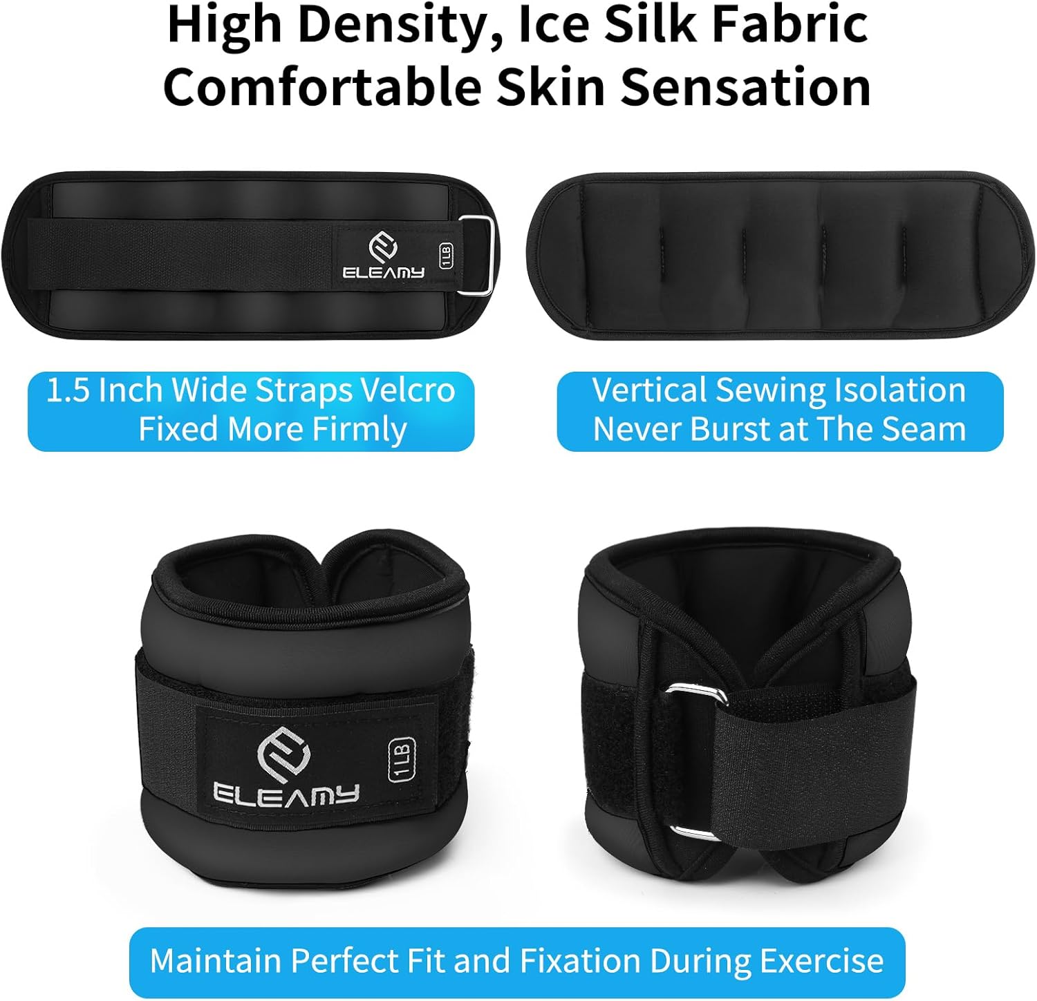 (エレミー) アンクルウェイト 男女兼用 - 0.5ポンド/1ポンド/2ポンド/3ポンド/3ポンドペア ウォーキング、ランニング、ヨ