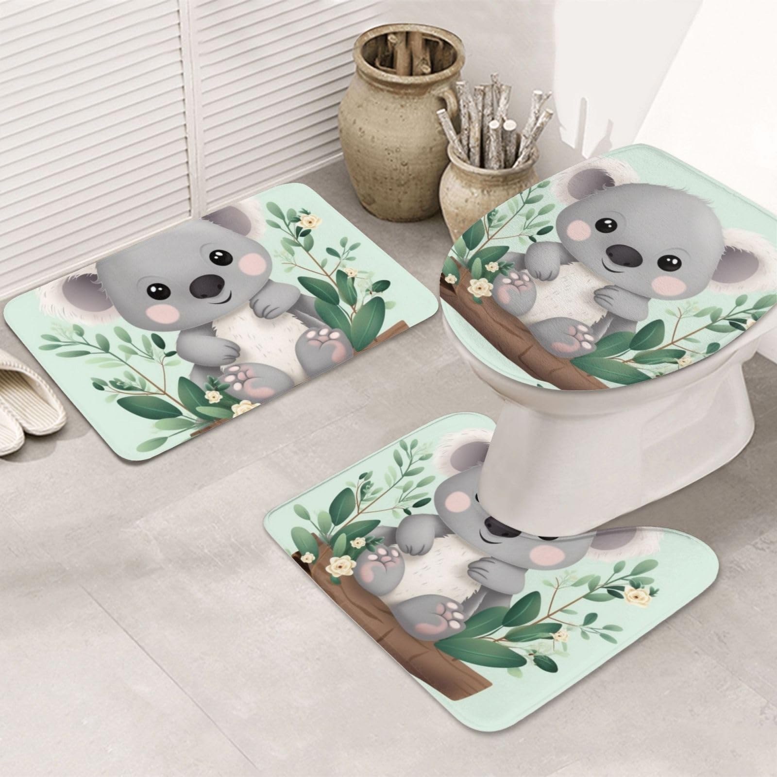 Tapis de bain Koala absorbant pour éviter les glissades et les sols mouillés en sortant