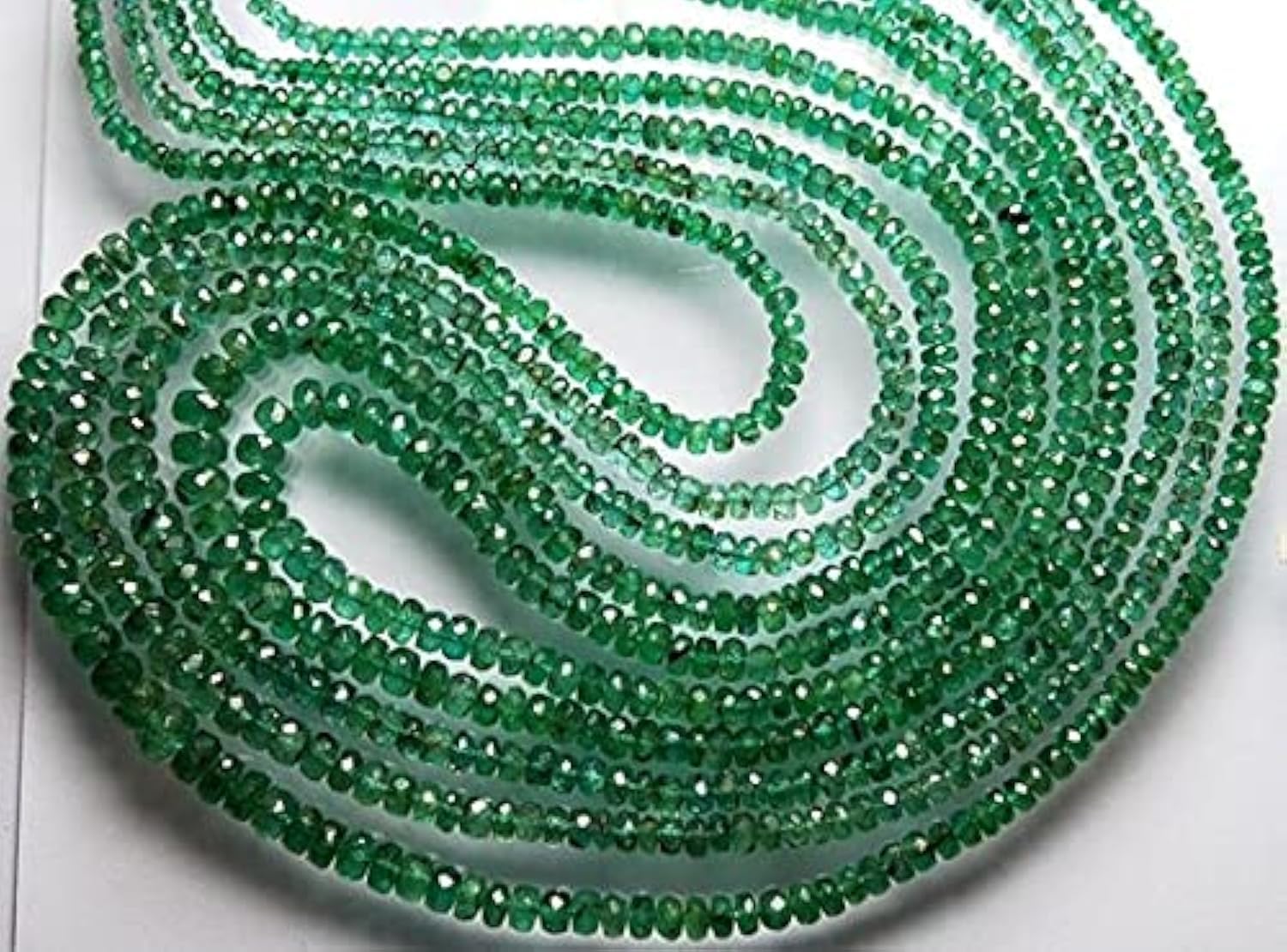 Rondelles émeraude de Zambie facettées de qualité supérieure LKBEADS pour joaillerie fine
