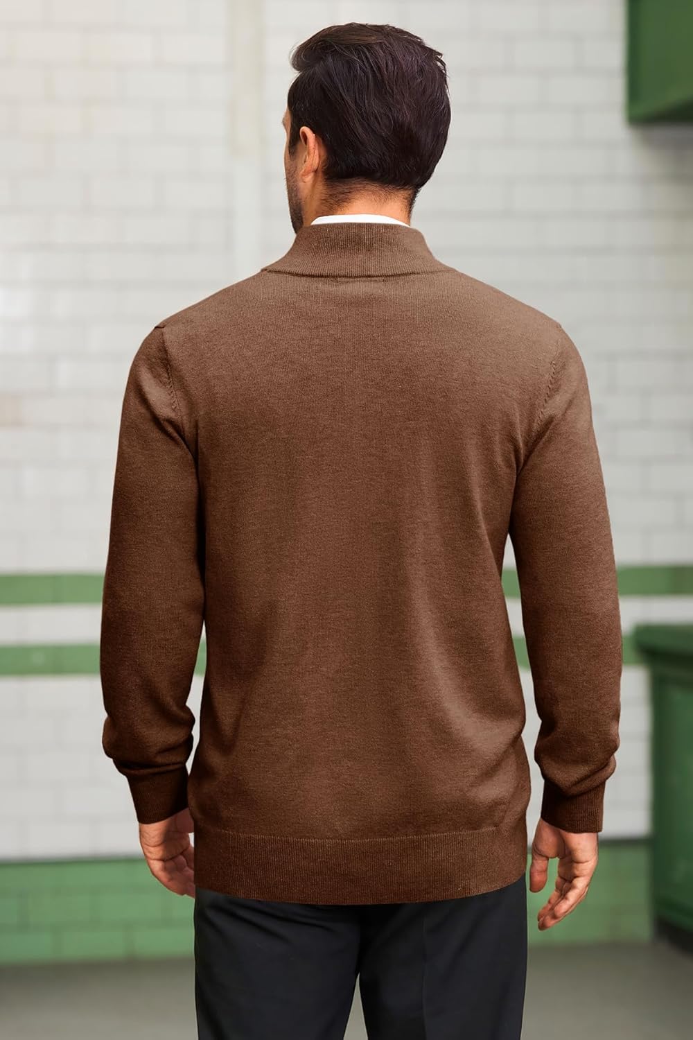 Runcati Mens Stand Collar Cardigan Sweater Button Down Long Sleeve Cardigan Jacket Casual Winter Knitted Sweaters - Image 3