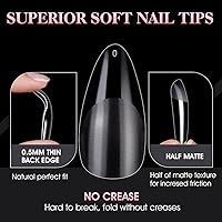 Vista 5 de Gelike EC Kit de 240 Puntas de Uñas de Gel Suave - Extensiones de Uñas Completas con Cobertura Transparente - Puntas de Uñas Postizas de Gel