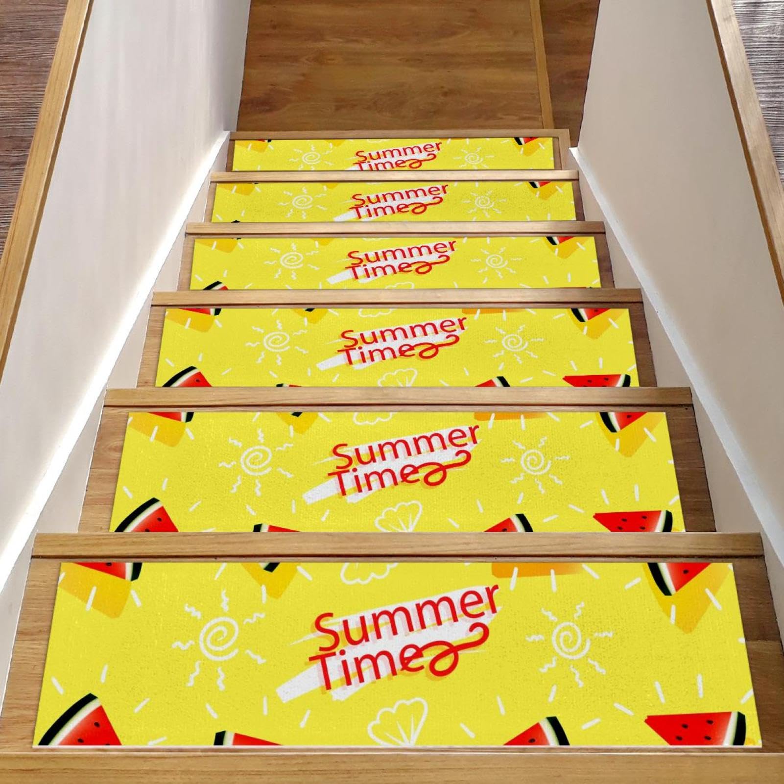 Peldaños para escaleras amarillos alfombrillas antideslizantes 8x30
