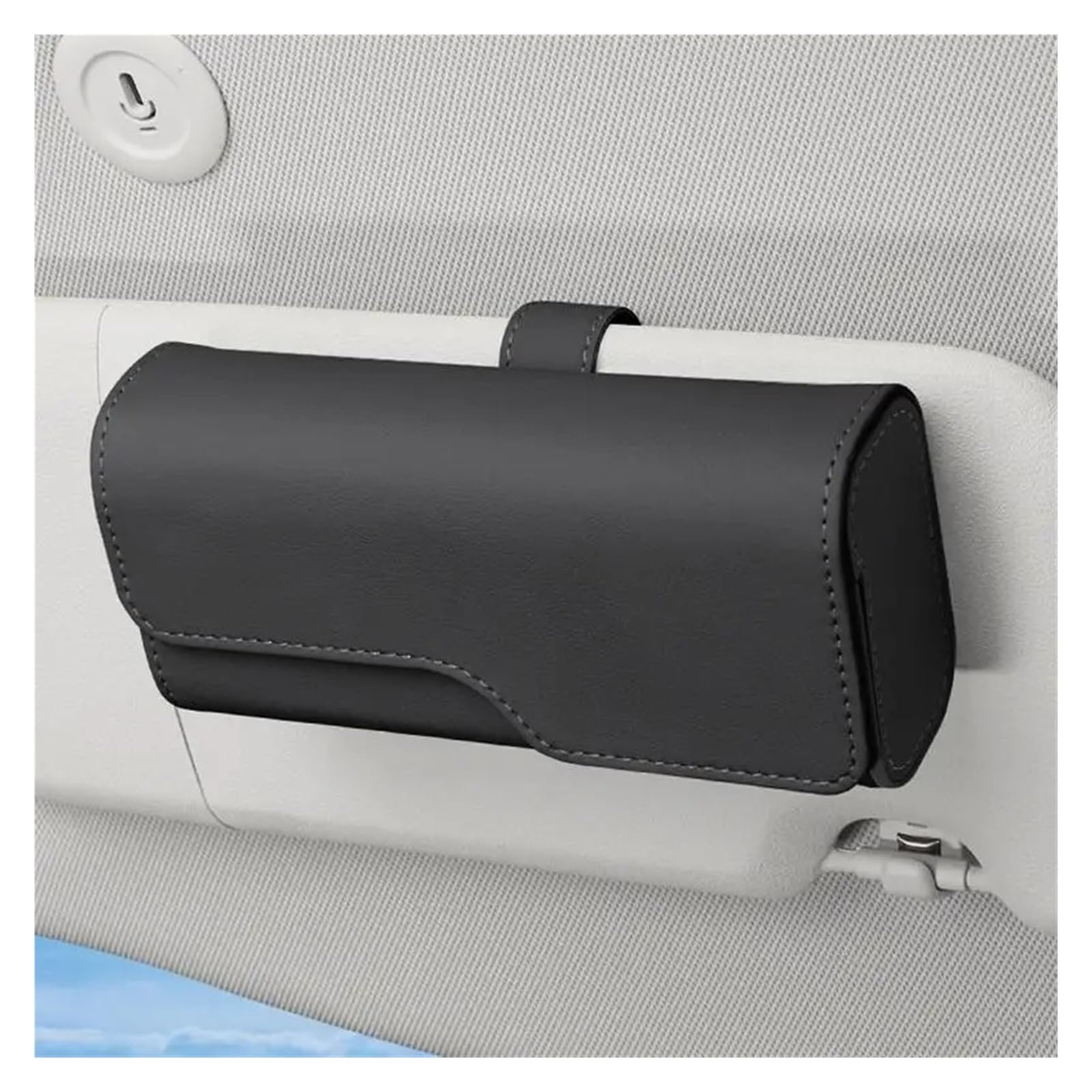 Contenitore Occhiali per Auto Supporto per Occhiali da Sole per Visiera per Auto Vista per in Pelle Custodia per Organizer con Chiusura Magnetica Nascosta(Red)