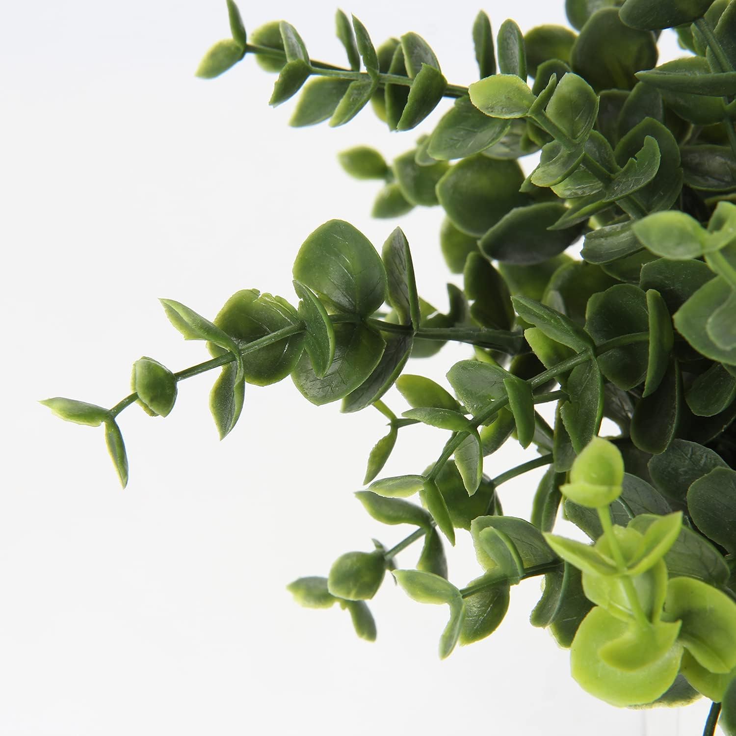 Hollyone Mini Artificial Potted Plants Fake Plants in Marble Pots, 3Pcs Plastic Eucalyptus Greenery Faux Plants for Home Office Desk Room Centerpiece Shelf Décor