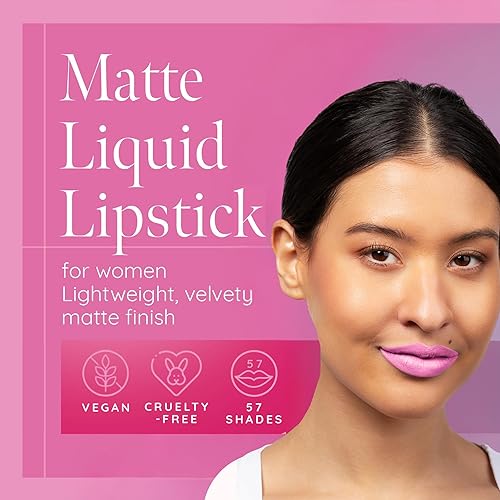 Miniatura 2 de Aromi Lápiz labial líquido rosa bebé, color rosa claro, a prueba de manchas, impermeable y duradero, vegano y libre de crueldad, hecho a mano (rosa