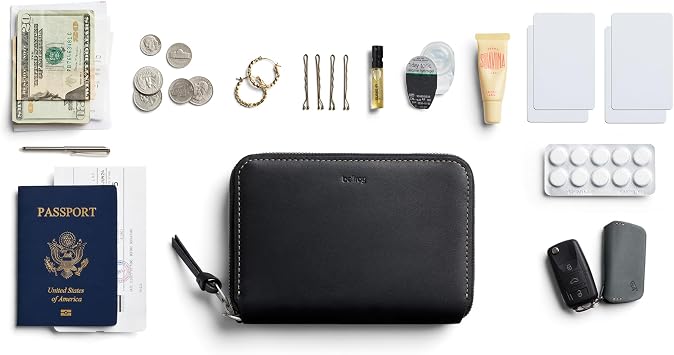 Bellroy Folio Wallet (compact leather folio/clutch wallet with space for cards, bills and coins, plus everyday essentials) - Black