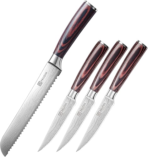 PAUDIN Juego de 6 cuchillos para pan + cuchillos para carne