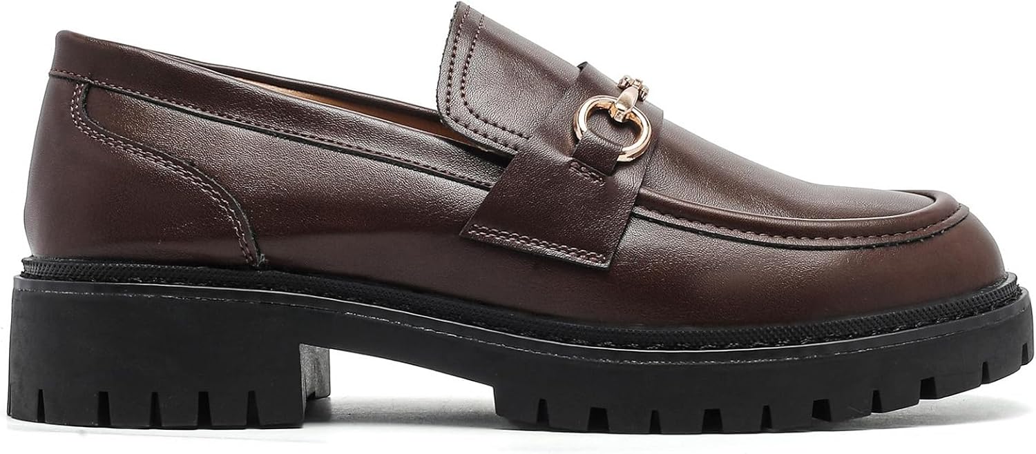 Round Toe Chunky Loafers Women Platform Loafers for Women - Image 4