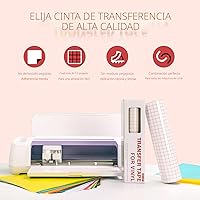 Vista 2 de YRYM HT Rollo de cinta de papel de transferencia de vinilo transparente - 12 x 50 pies con rejilla de alineación Cinta de aplicación para Silhouette