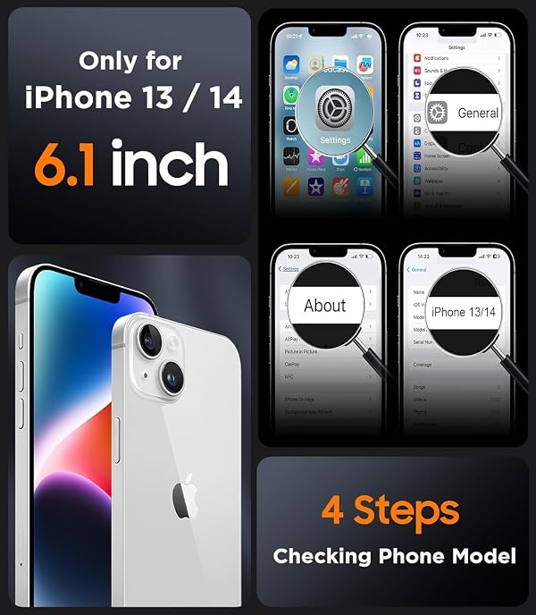 SPIDERCASE for iPhone 13 Case for iPhone 14 Case, Magnetic Translucent Matte Case with 2PCS Tempered Glass Screen Protector Slim Phone Case for iPhone 13/14 6.1'',Orange by SPIDERCASE - Used condition - Image 2