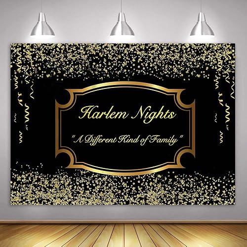 Harlem Night Background 10x7ft Party Golden Ribbon Diamond Photo Studio Photo Booth Backdrop Props HXME402