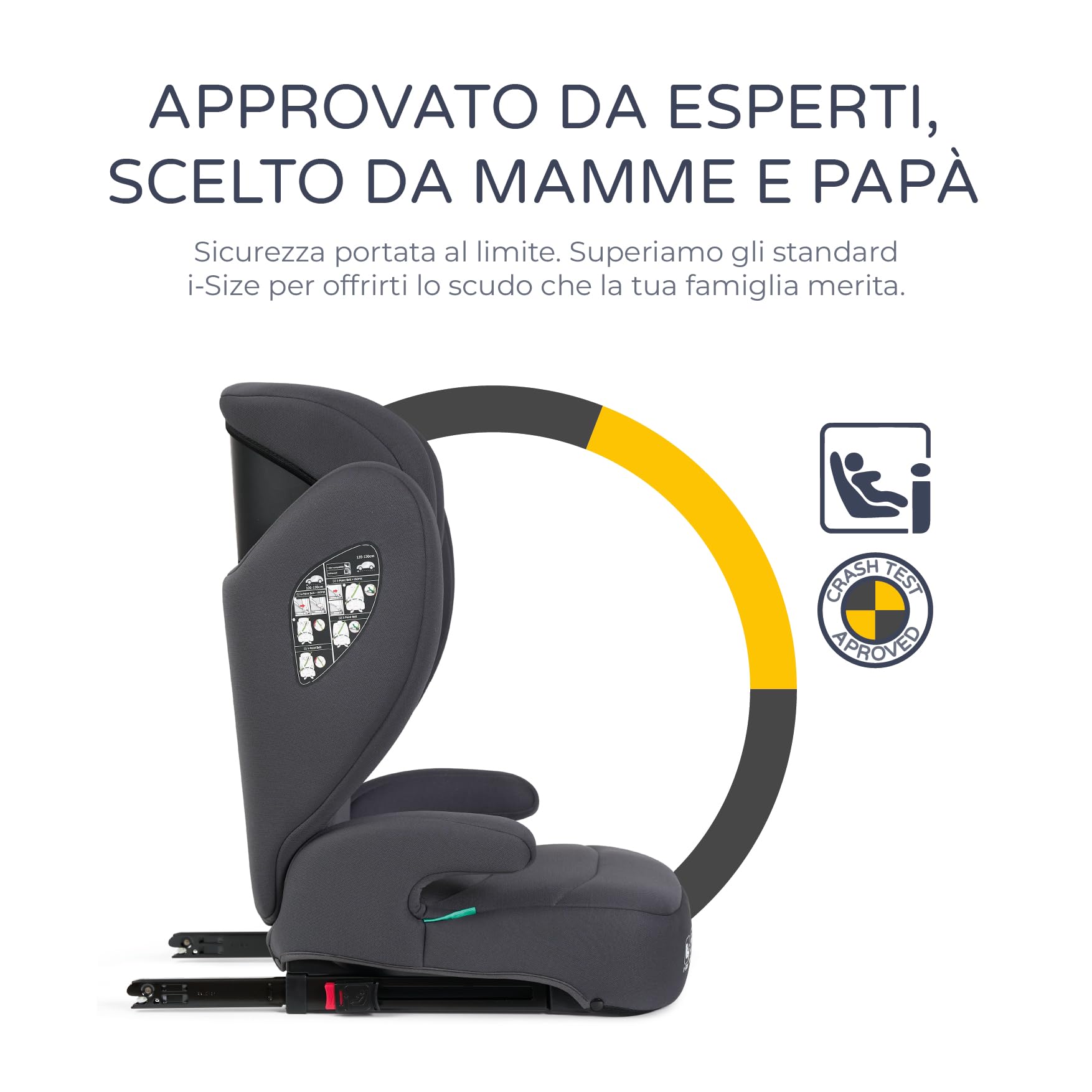 MS BabyWorld – BETA e ALPHA – Seggiolino auto Isofix Gruppo 2/3 e seggiolino rialzato convertibile | 15-36 kg | 100-150 cm | Cintura di sicurezza | Per neonati e bambini piccoli (Alpha Nero)