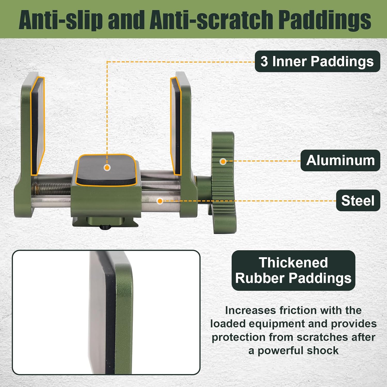 Universal Gun Rifle Clamp Shooting Tripod Rest with Arca-Swiss Rail 1/4" 3/8" Screw Holes, Aluminum Dual Jaw Closure Clamp Shooting Stick Mount Platform for Hunting Shooting Target Practice