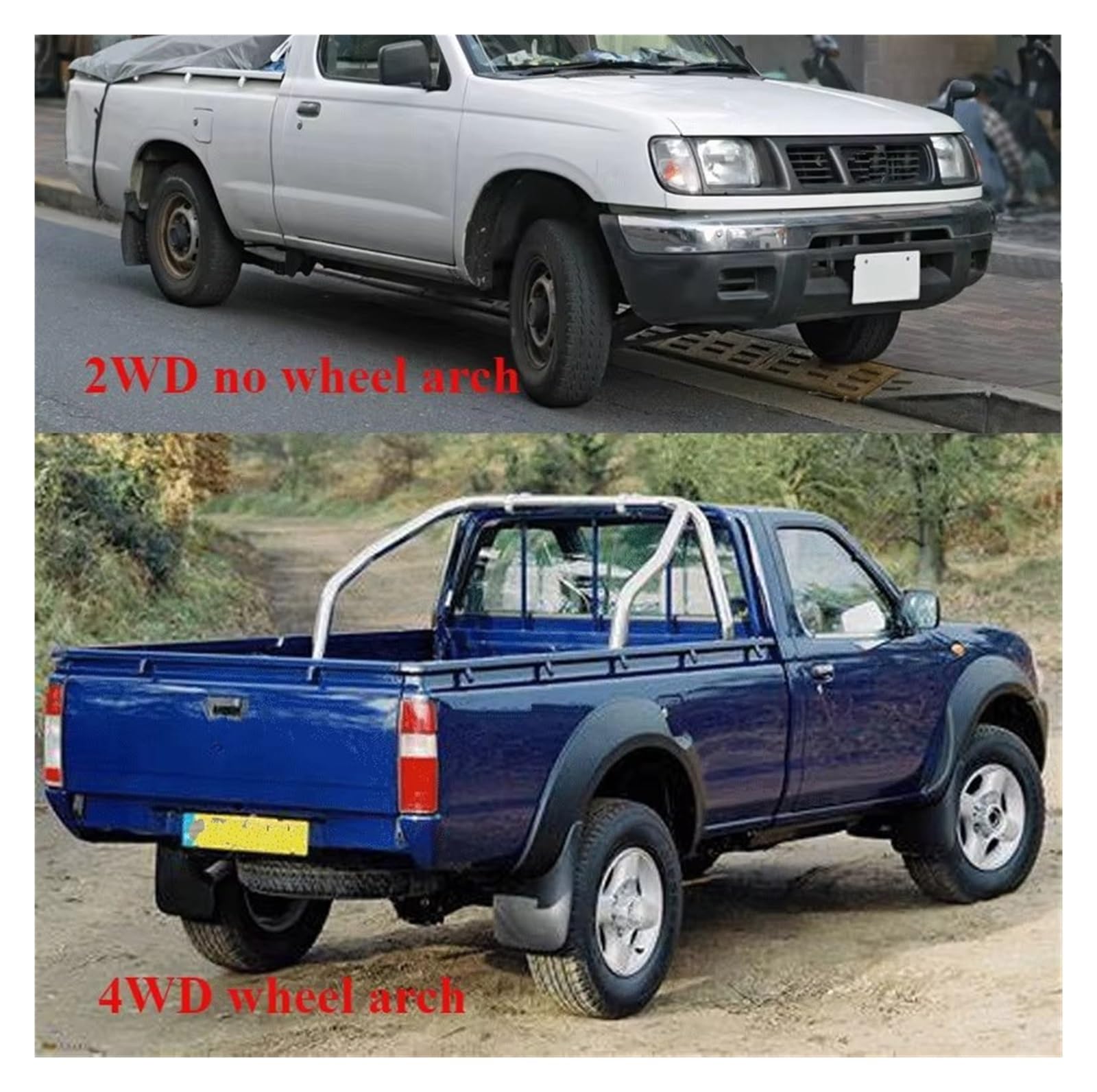 Guardabarros Delanteros Y Traseros Para Coche Para Nissan Para Navara Para D22 Para NP300 4WD/2WD (2002-2015): Guardabarros Delanteros Y Traseros, Accesorios Para Coche(4WD wheel arch)