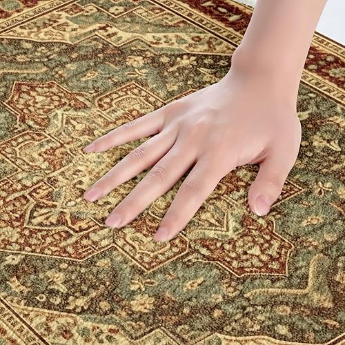 Miniatura 28 de Erosebridal Tapete de baño oriental vintage, Art Deco floral para puerta de entrada, tapete de baño tribal bohemio, tapete de baño tradicional