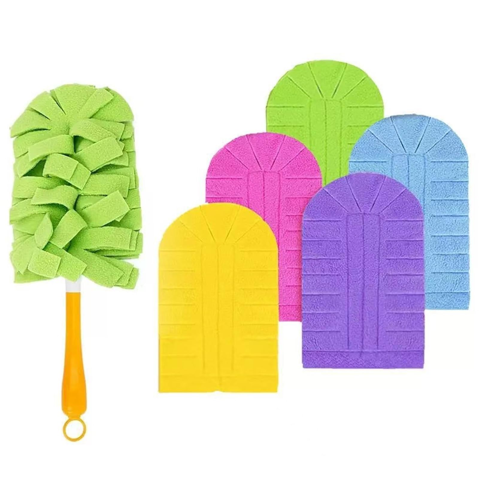 Clarture 6Pcs Reusable Fleece Duster Refills - Washable & Bendable Dusting Pads for Efficient Multi-Surface Cleaning