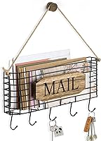 Vista 14 de SRIWATANA Soporte para llaves de correo para pared, organizador de correo, soporte de pared, tamaño pequeño, color negro