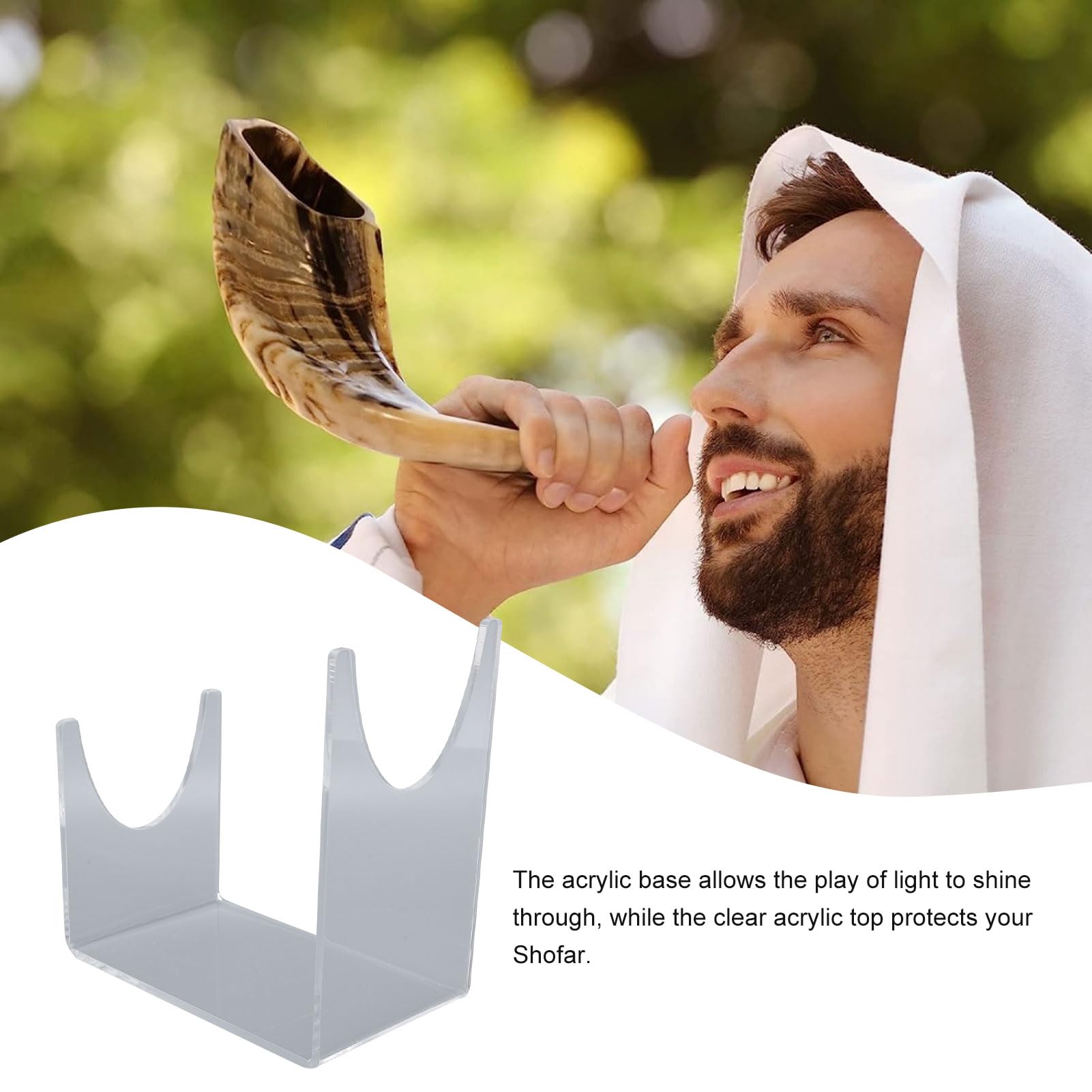 2PCS U Shaped Rack Holder,Clear Shofar Stand,Shofar Display Stand,Acrylic Stand for Shofar Sturdy Shofar Horn Stand,Clear Transparent Shofar Stand Sturdy Shofar Holder for Home