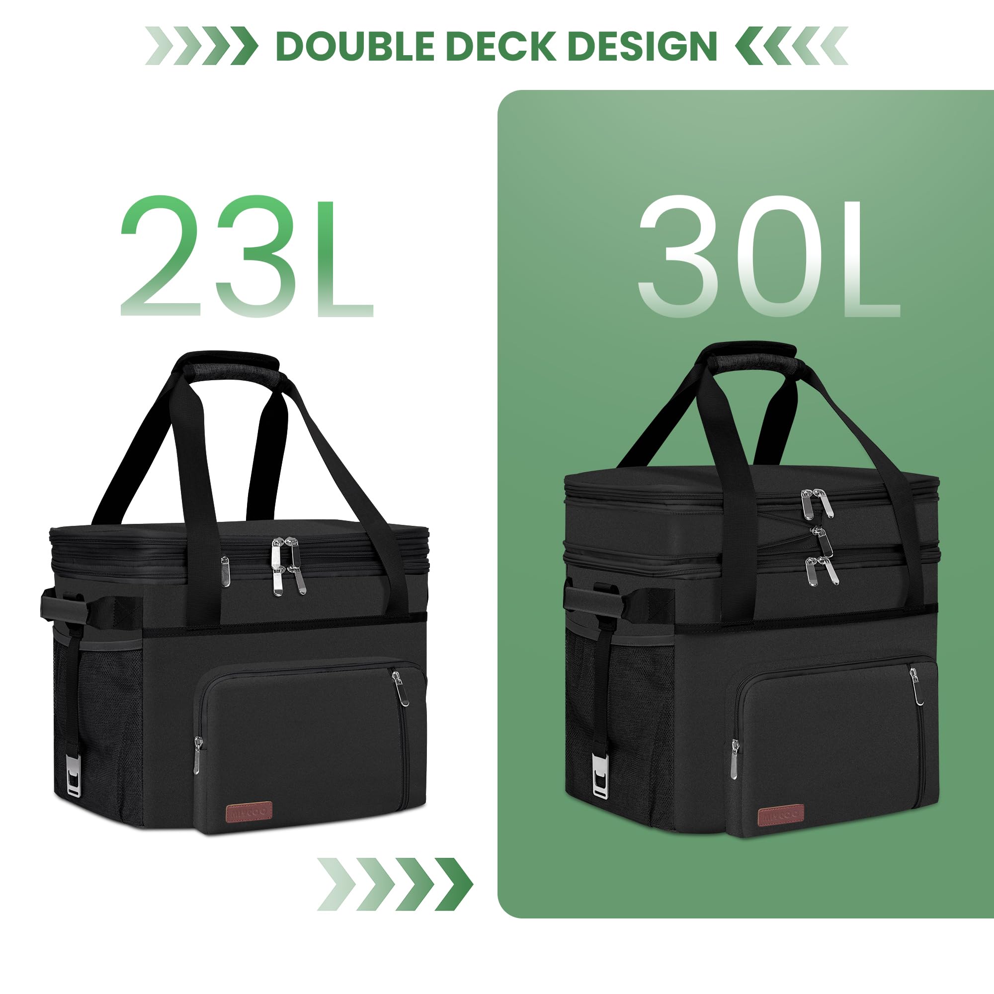 MIYCOO Bolsa térmica con doble cubierta expandible, enfriador a prueba de fugas para 60 latas | Hielera de almuerzo suave portátil con aislamiento, enfriador extragrande para playa, picnic, camping, compras