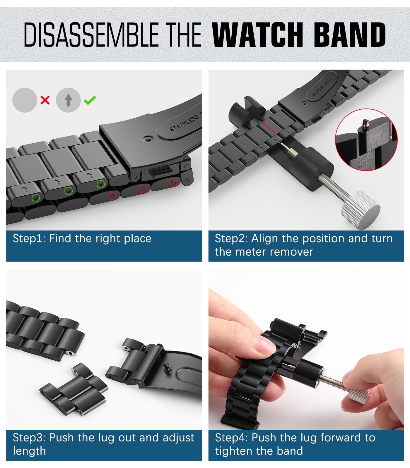 Bracelet Montre 20mm MoKo Bracelet En Métal Compatible Avec Amazfit Active/Active 2/GTS/GTS Bracelet Amazfit Active