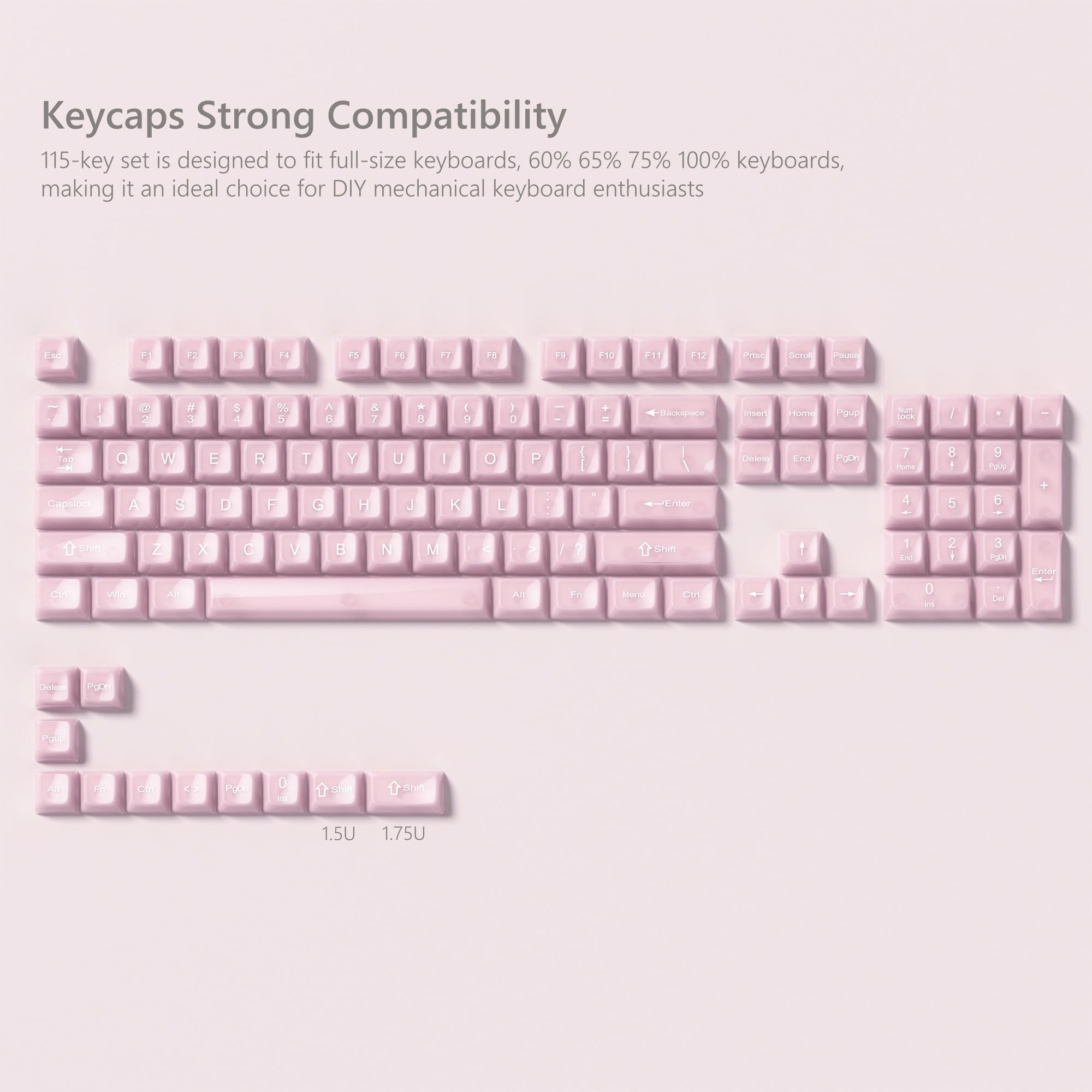 Womier Lot de Touches de Clavier Transparentes 60, 65, 75, 100%, gelée Transparente, Mignonnes et personnalisées pour claviers mécaniques Cherry MX, Kailh, Outemu, Gateron (Profil MDA)