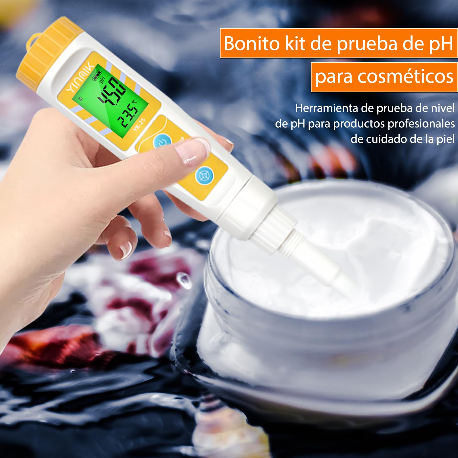 YINMIK Medidor de pH de Alimentos con Sonda Reemplazable, Probador Digital para Masa, Pan, Carne, Queso
